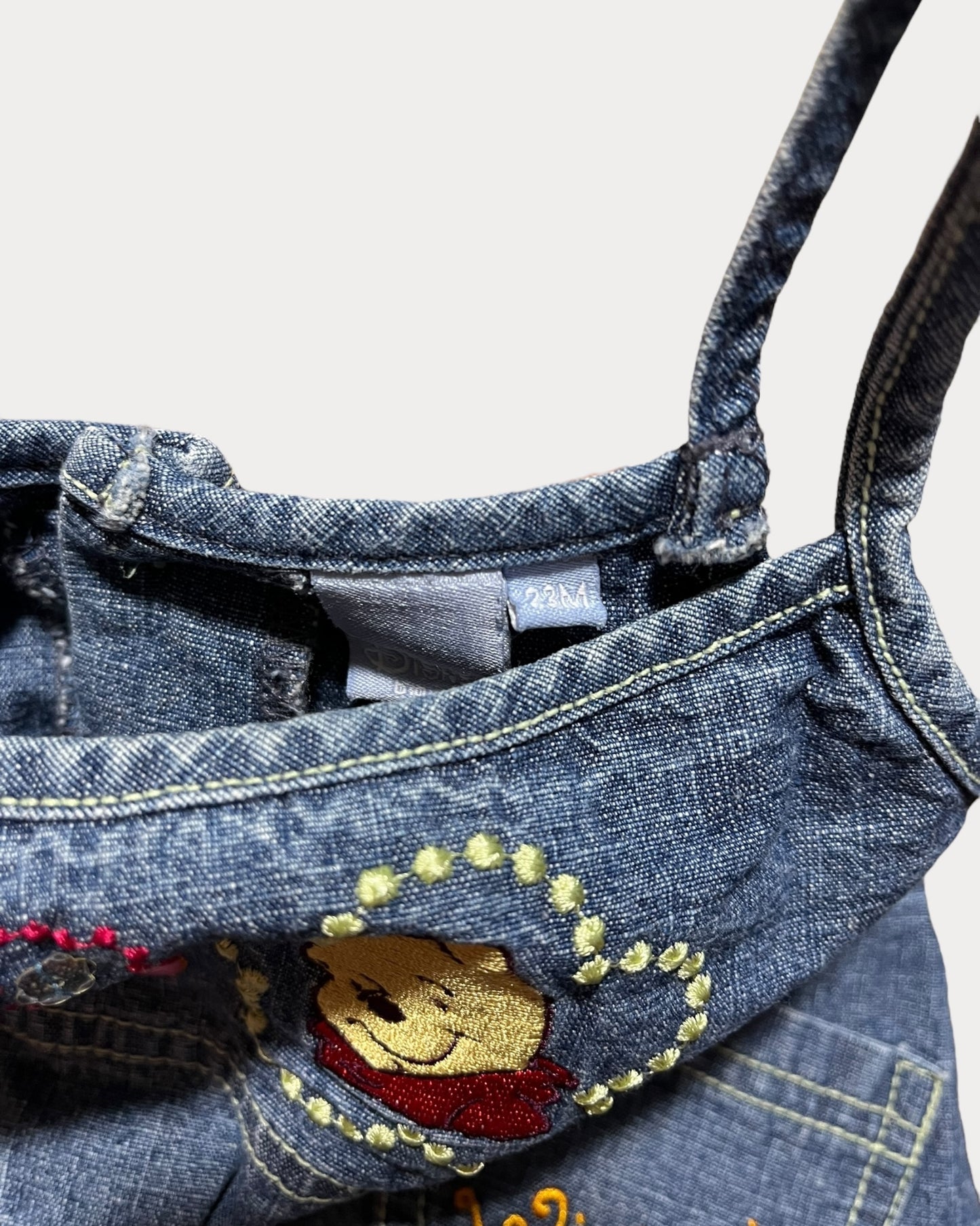 Vintage Winnie The Pooh denim dress with ruffles