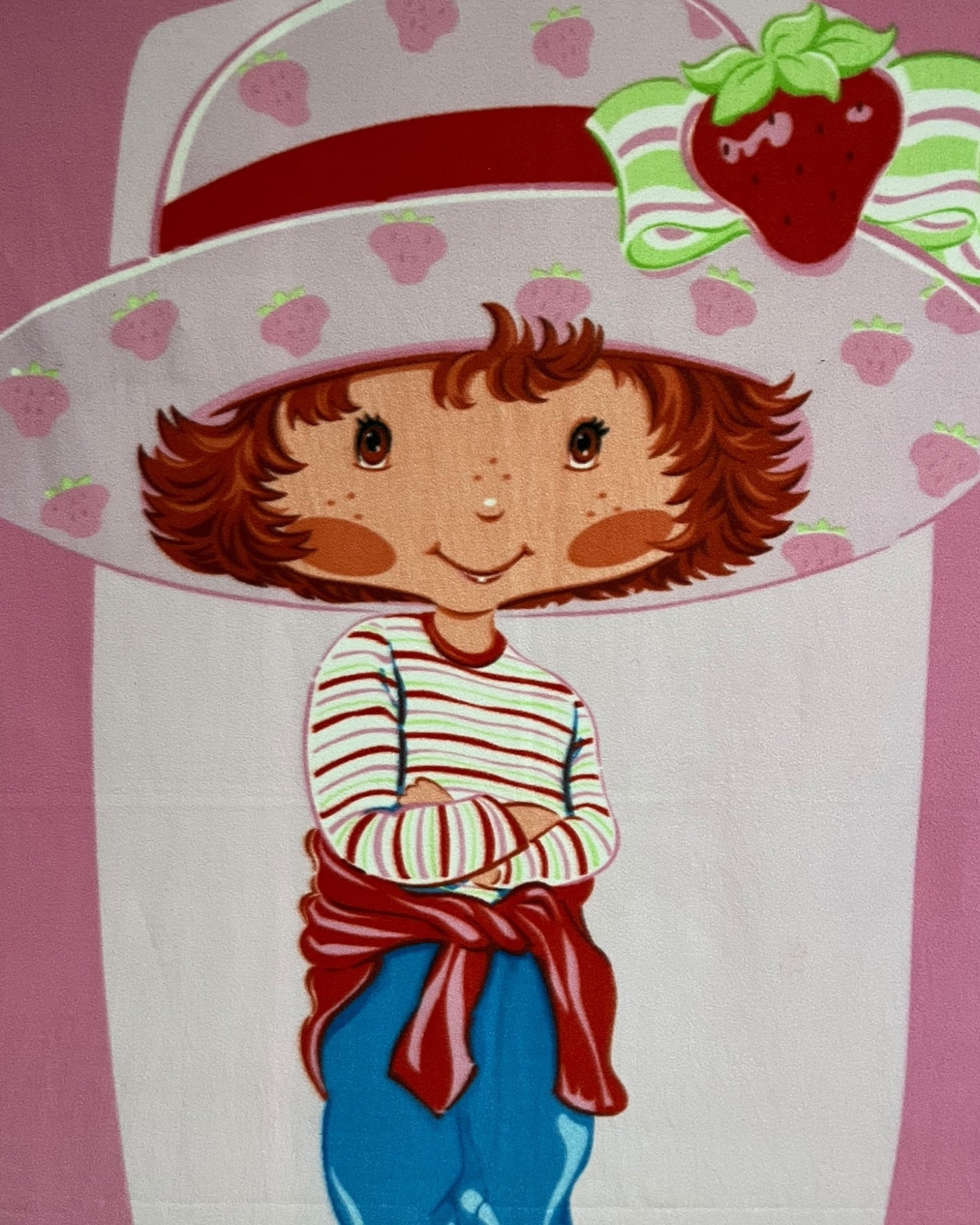 Vintage strawberry shortcake pink fleece blanket
