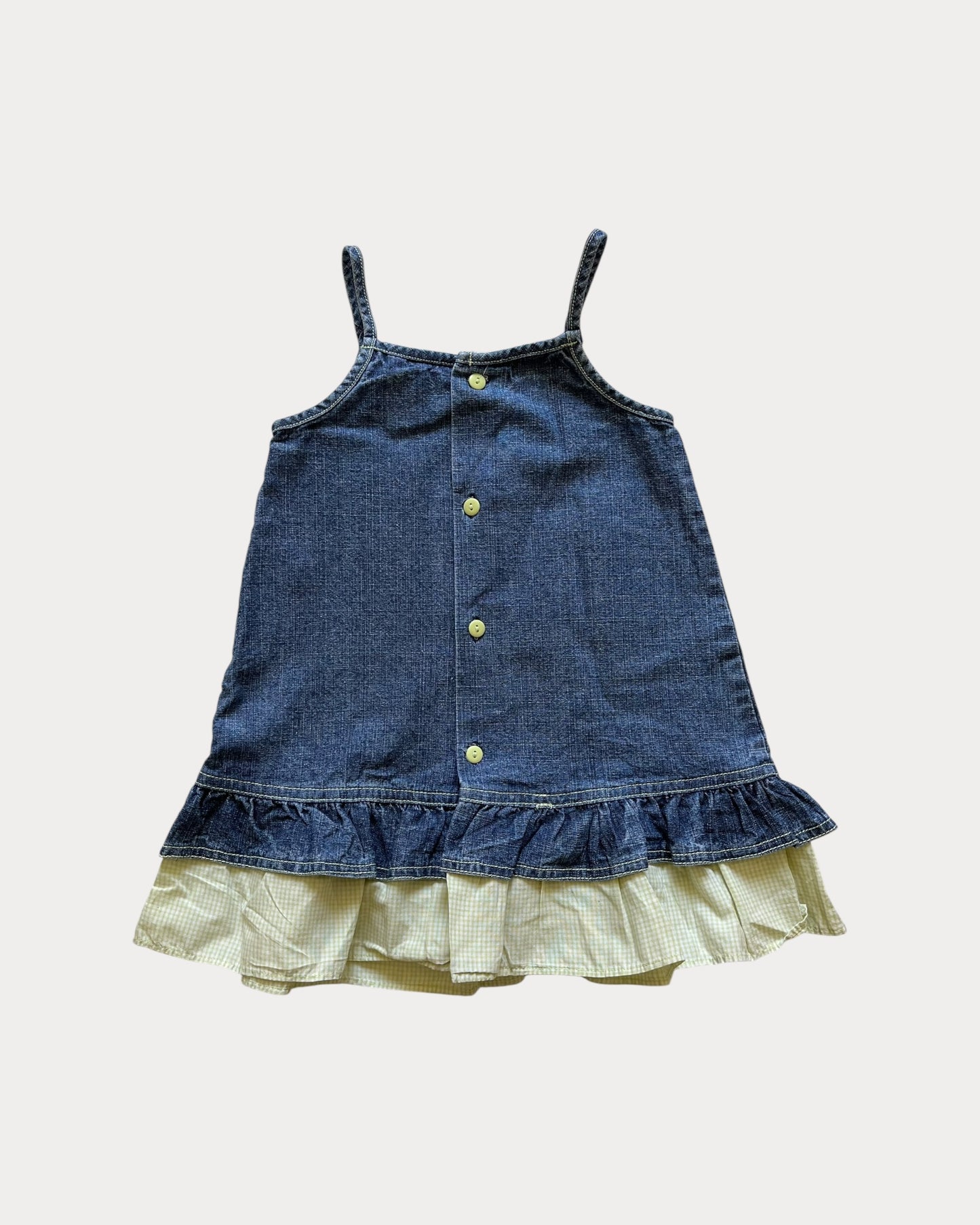 Vintage Winnie The Pooh denim dress with ruffles