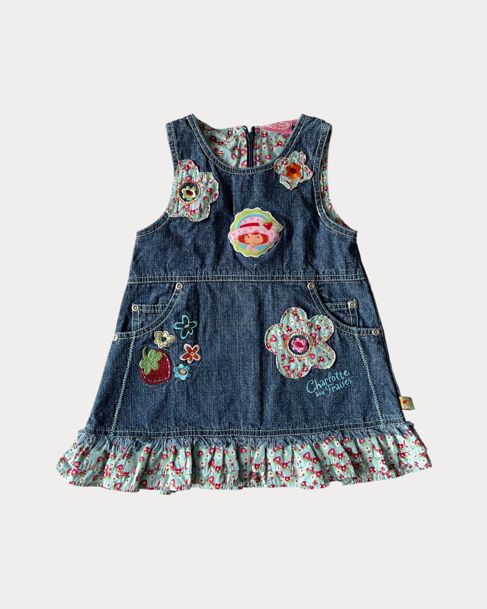 vintage strawberry shortcake dress Strawberry Shortcake denim dress – Akachan vintage