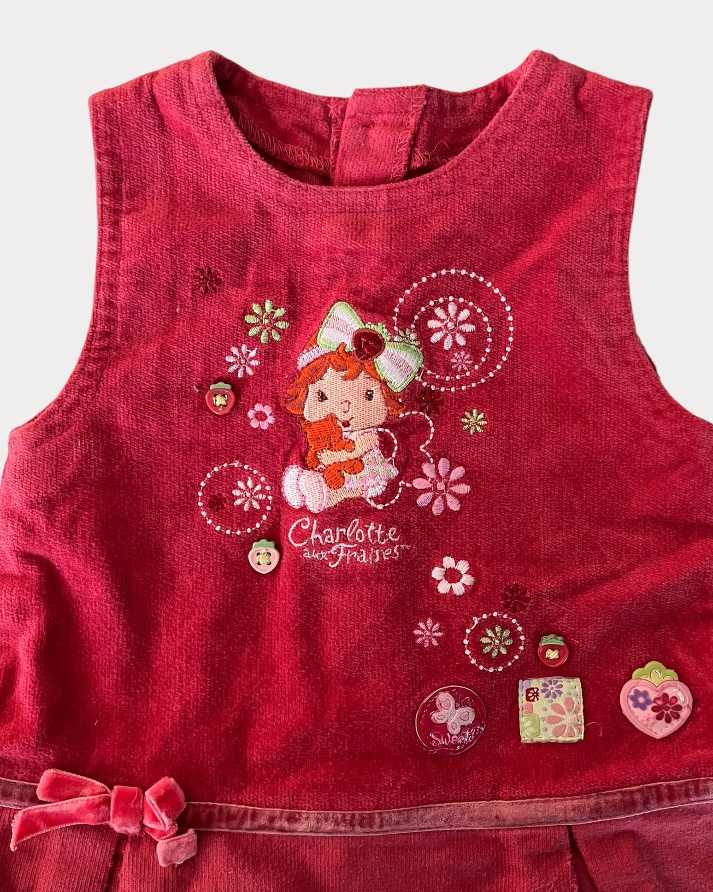 Vintage Strawberry Shortcake red velvet dress.