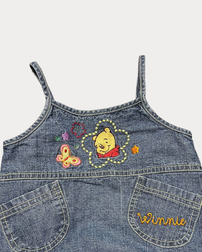 Vintage Winnie The Pooh denim dress with ruffles