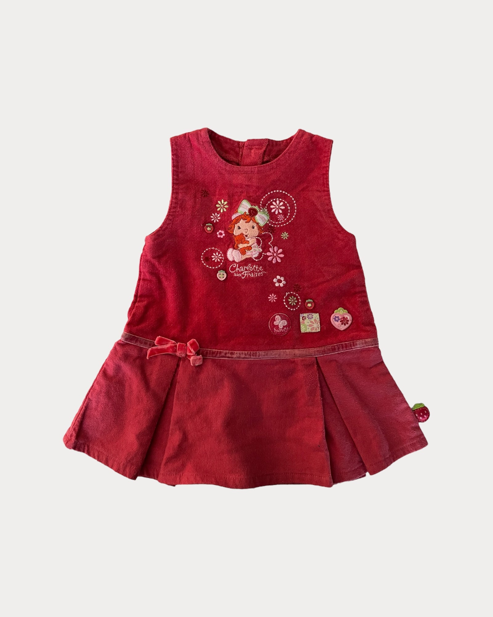 Vintage Strawberry Shortcake red velvet dress.