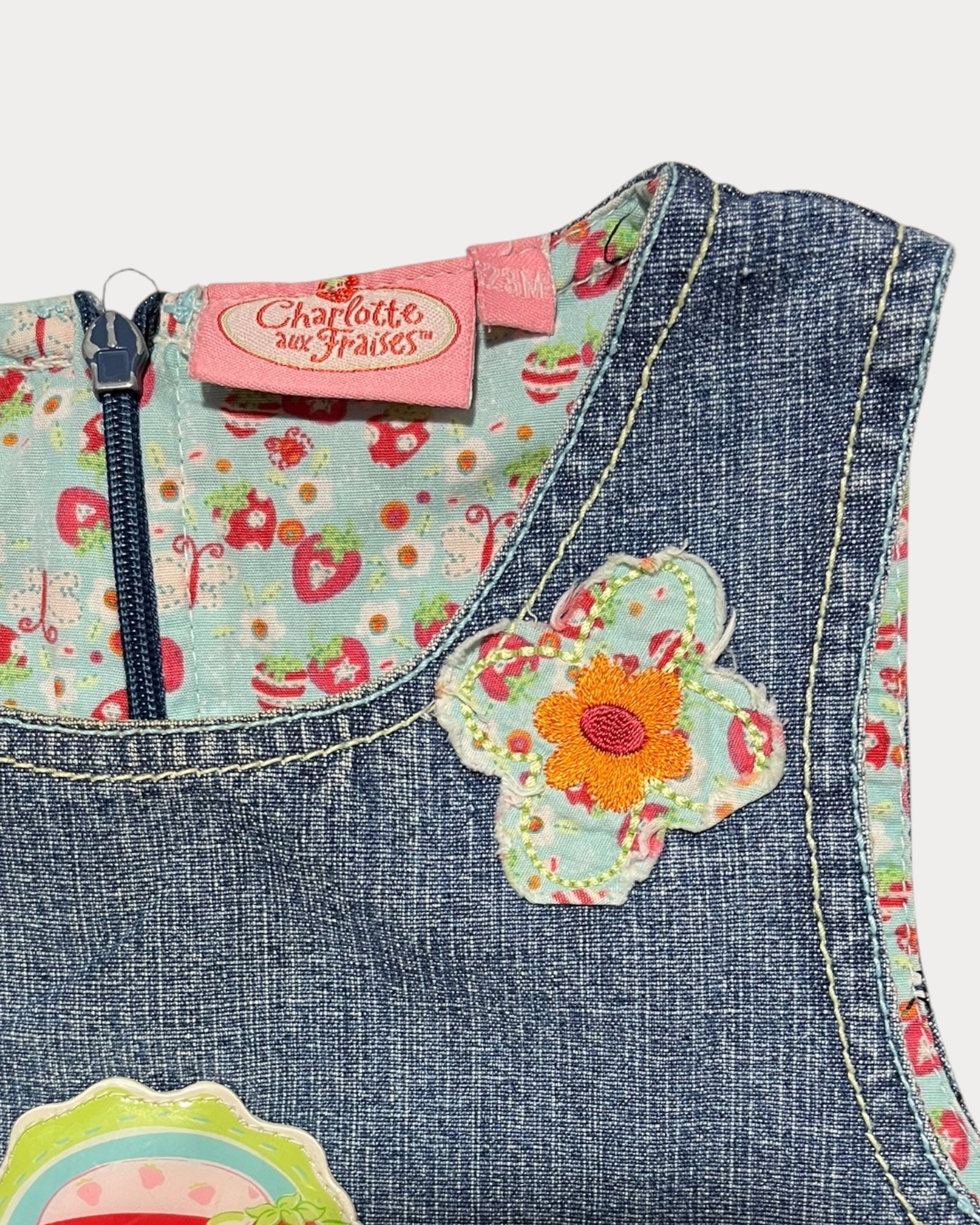 vintage strawberry shortcake denim dress