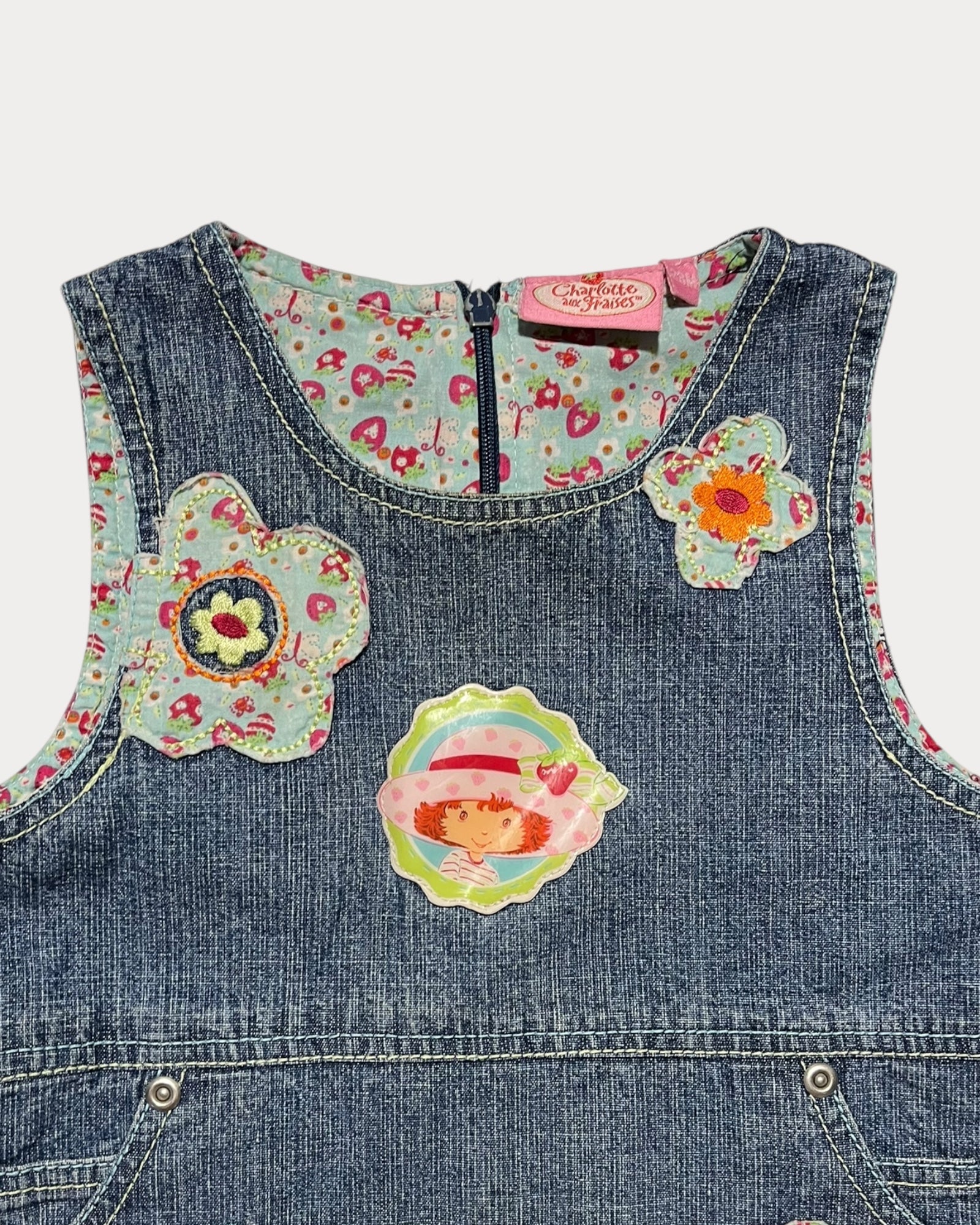 vintage strawberry shortcake denim dress