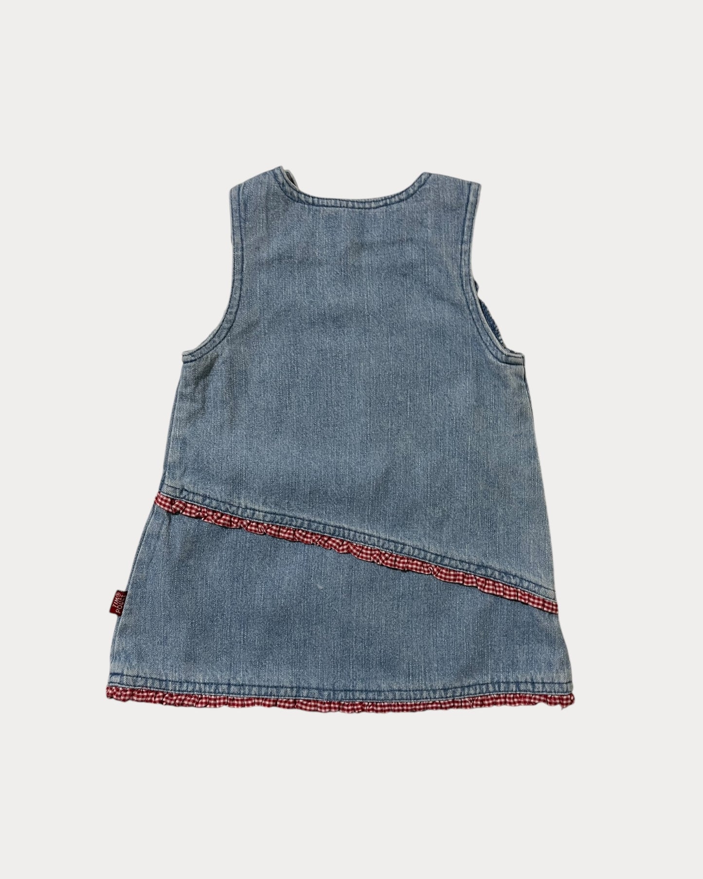 Gingham denim dress
