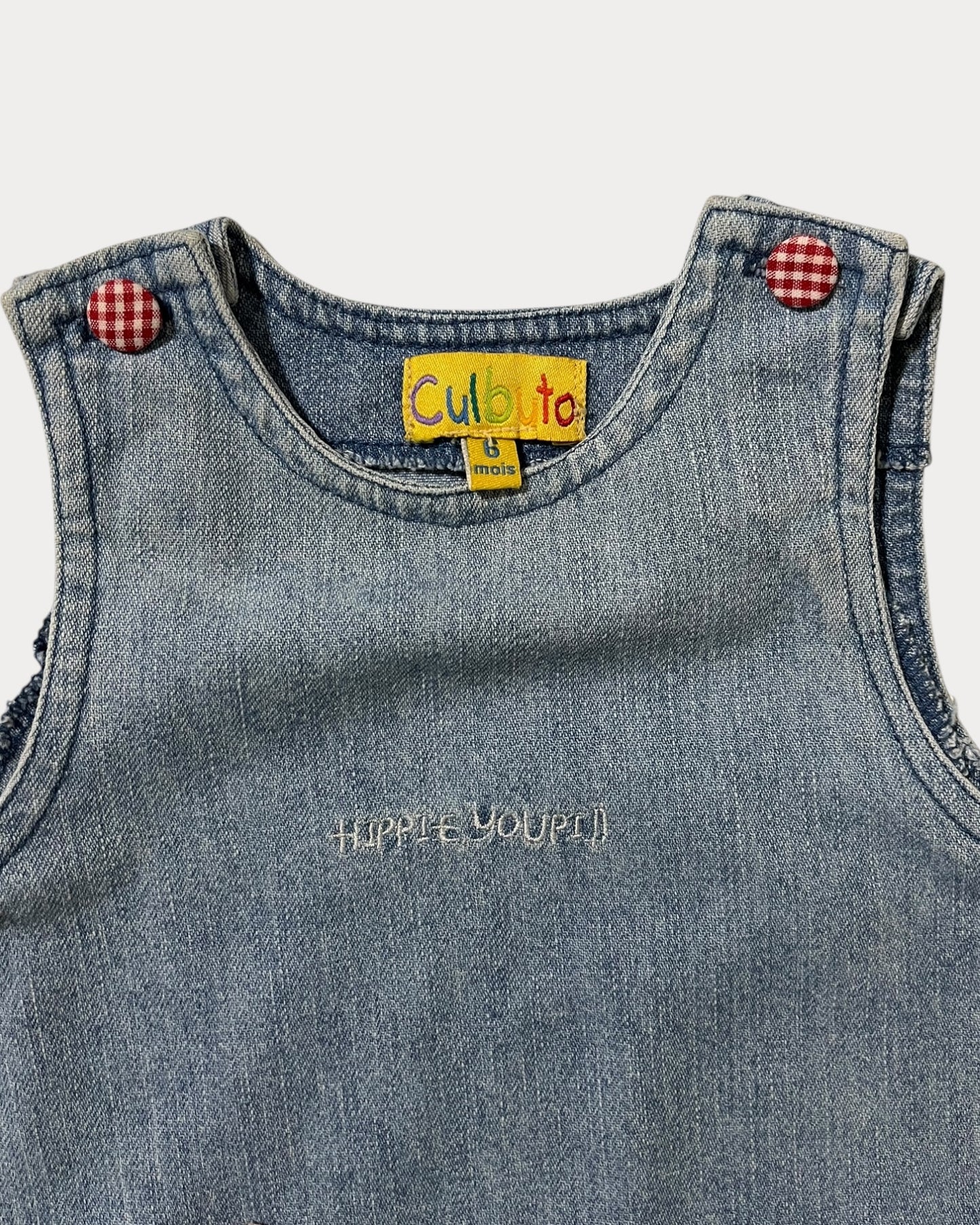 Gingham denim dress