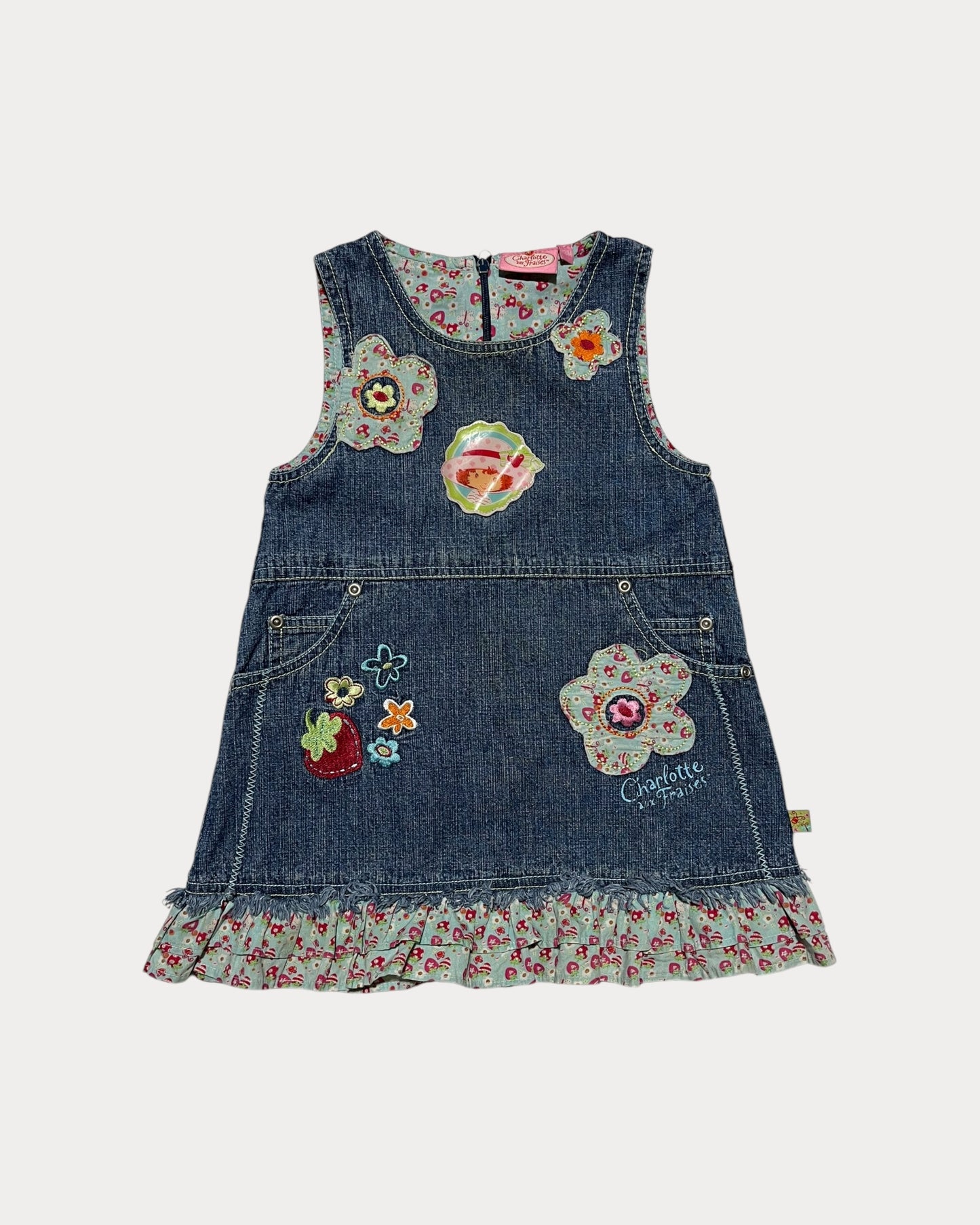 vintage strawberry shortcake denim dress