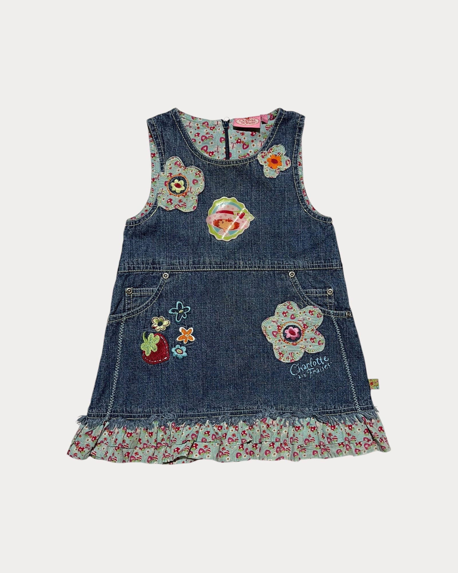 vintage strawberry shortcake denim dress