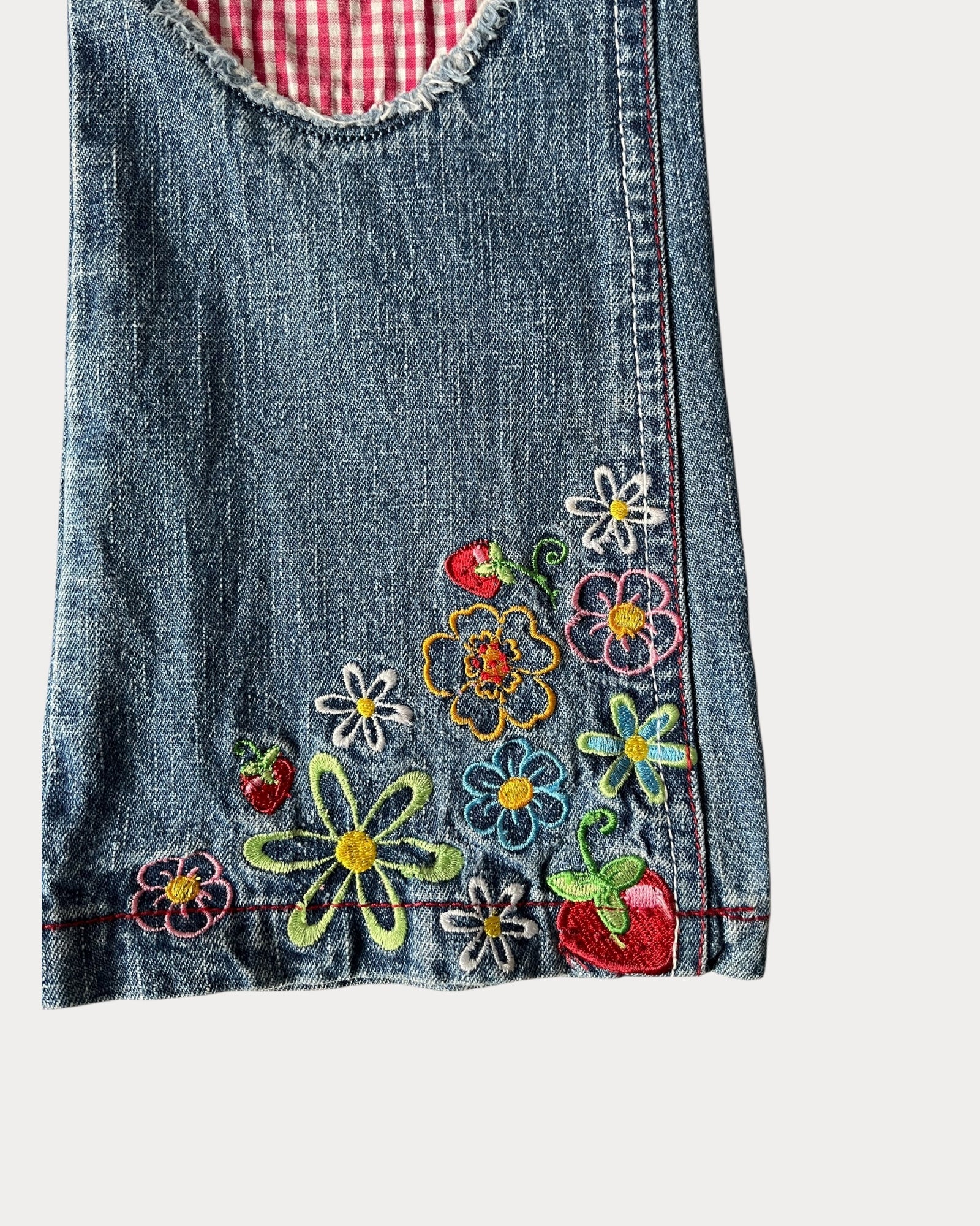 Vintage Strawberry Shortcake gingham denim jean