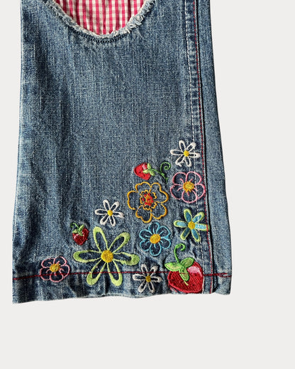 Vintage Strawberry Shortcake gingham denim jean