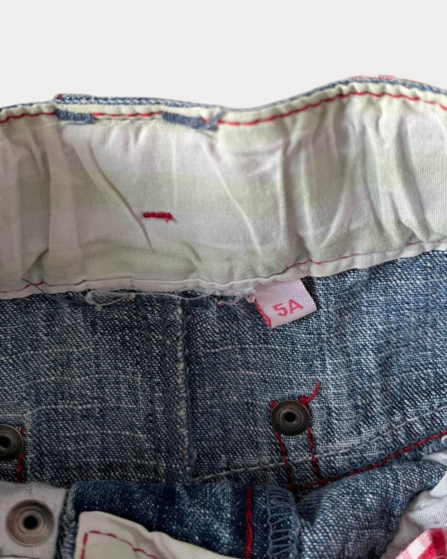 Vintage Strawberry Shortcake gingham denim skirt