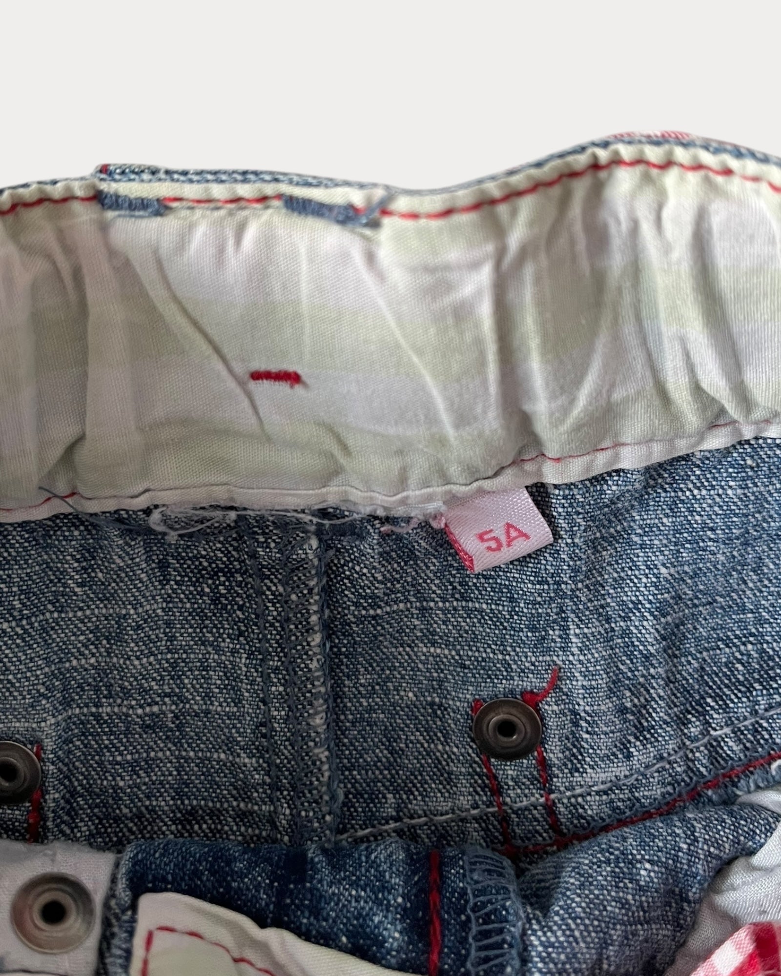 Vintage Strawberry Shortcake gingham denim skirt