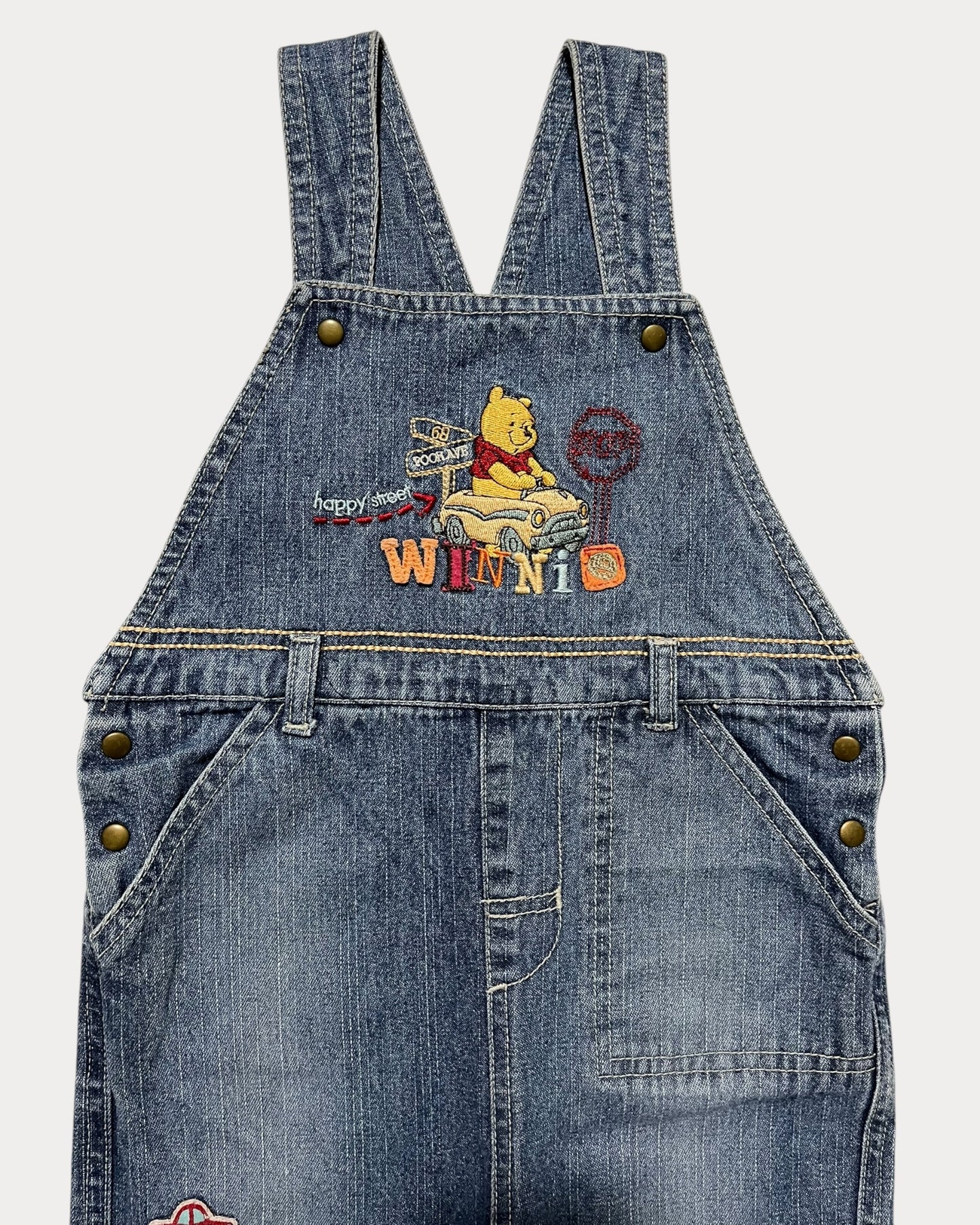 Vintage winnie the pooh denim overall