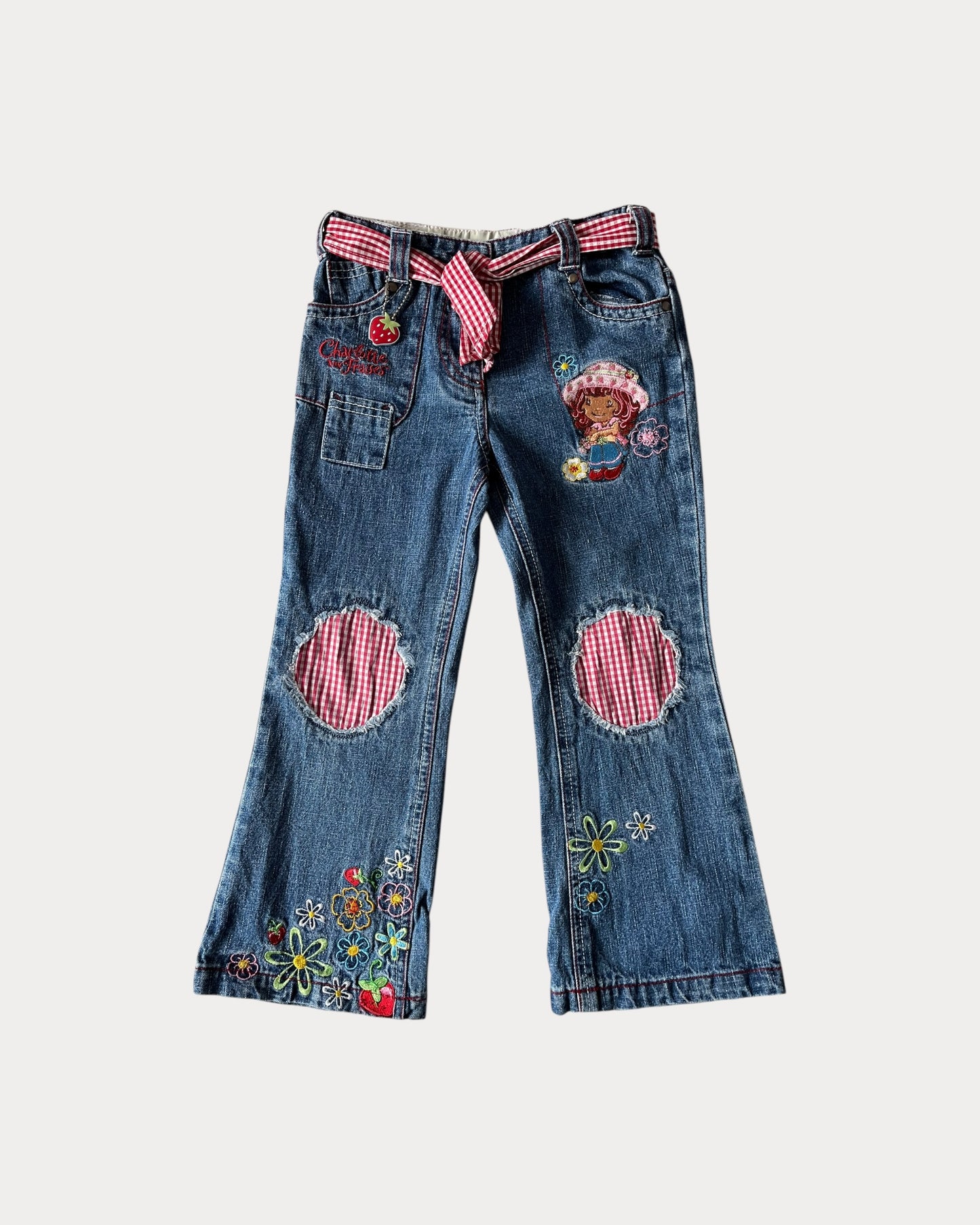 Vintage Strawberry Shortcake gingham denim jean