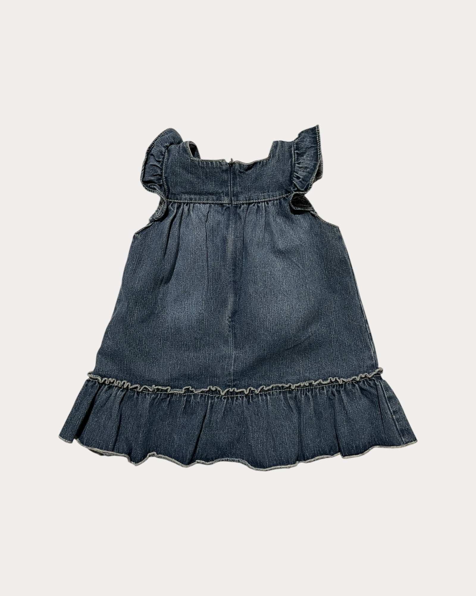 Vintage Winnie The Pooh denim dress with ruffles