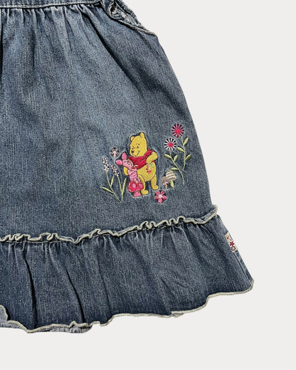 Vintage Winnie The Pooh denim dress with ruffles