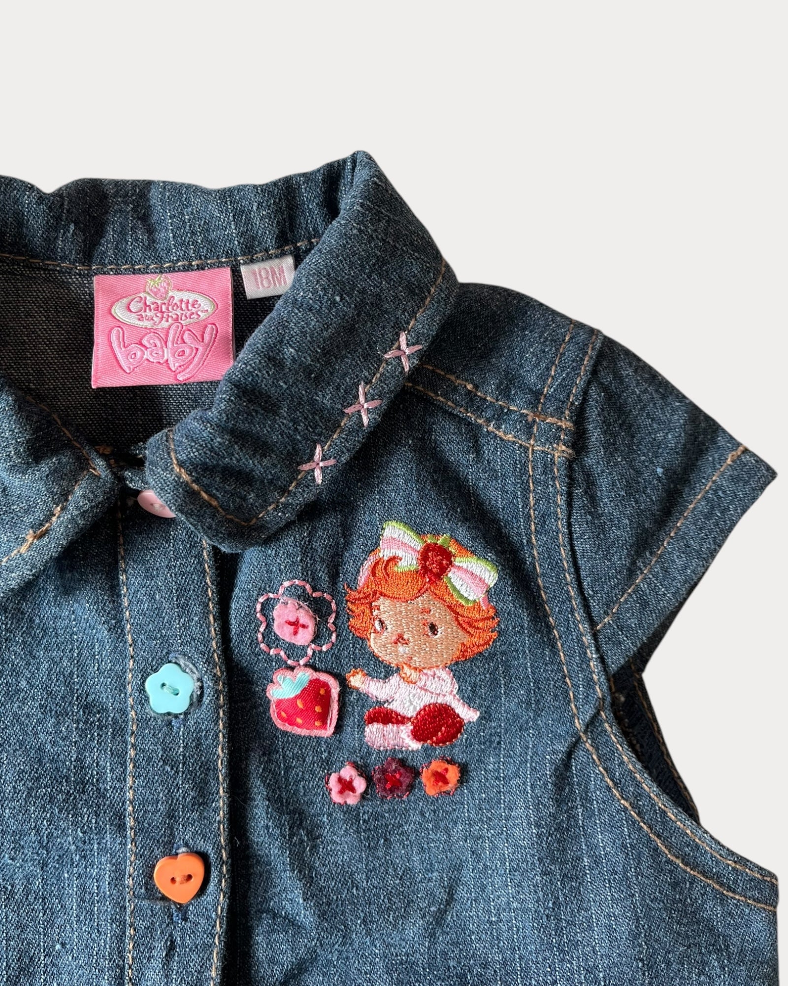 Vintage Strawberry Shortcake denim
 dress