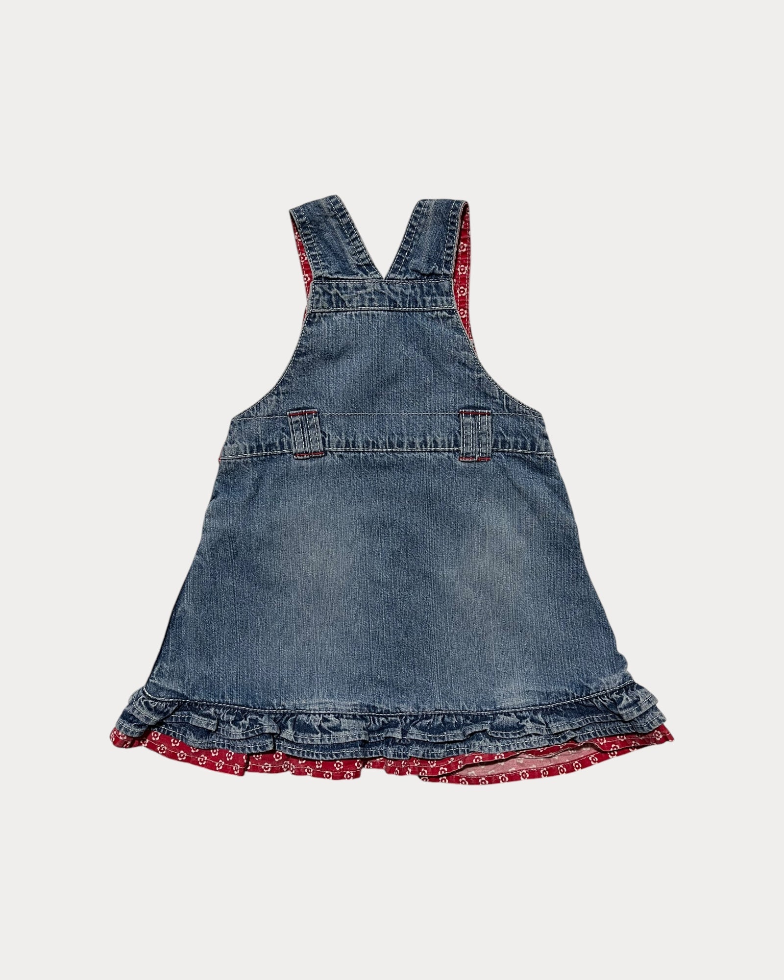 Vintage Winnie The Pooh denim dress with ruffles.