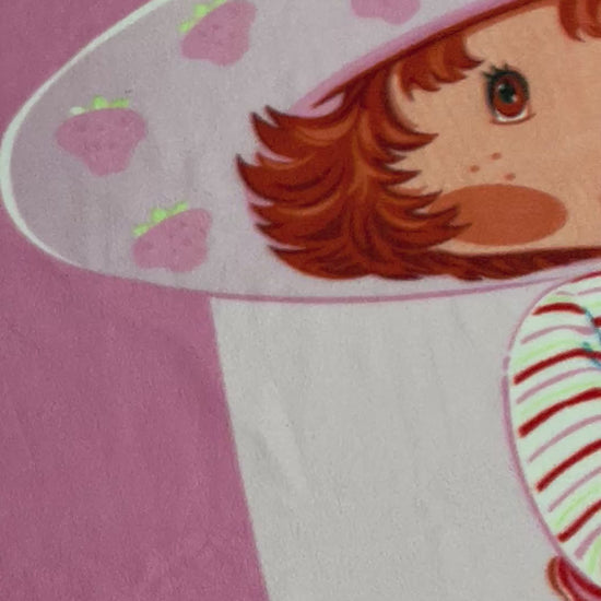 Vintage strawberry shortcake pink fleece blanket