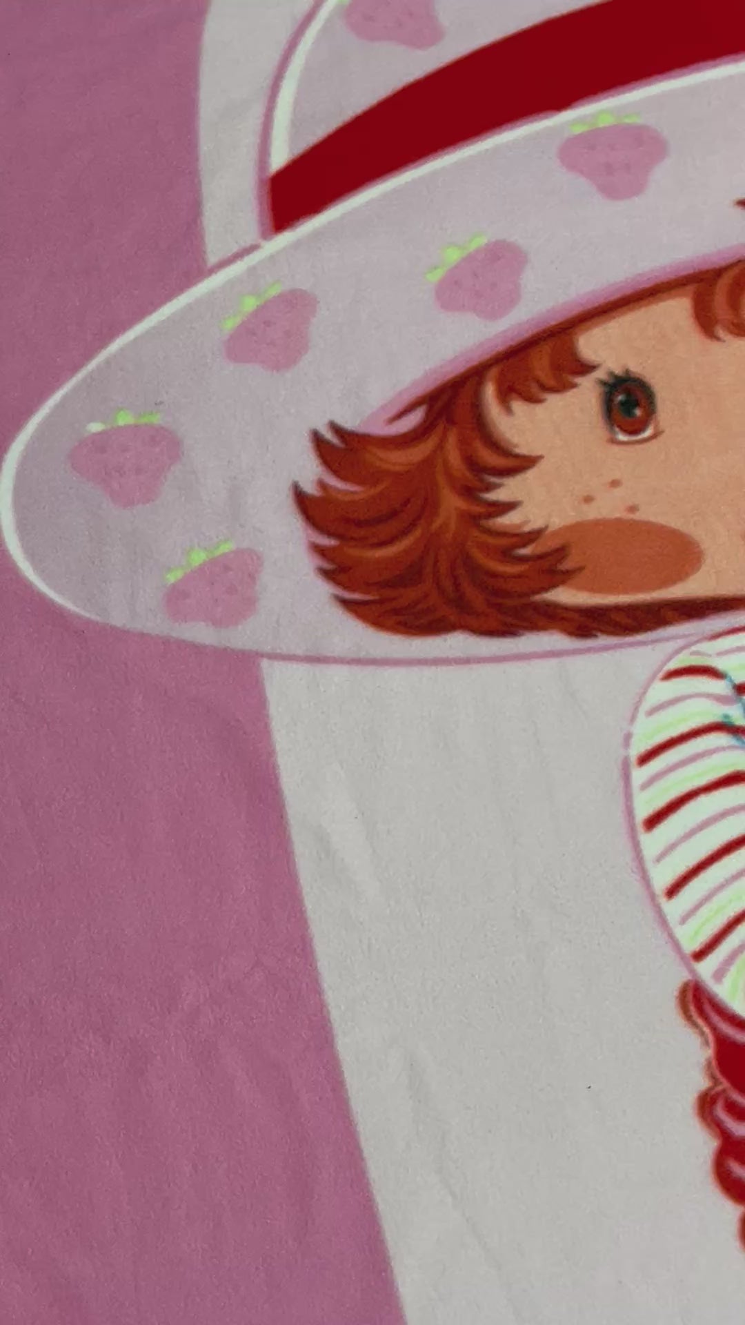 Vintage strawberry shortcake pink fleece blanket